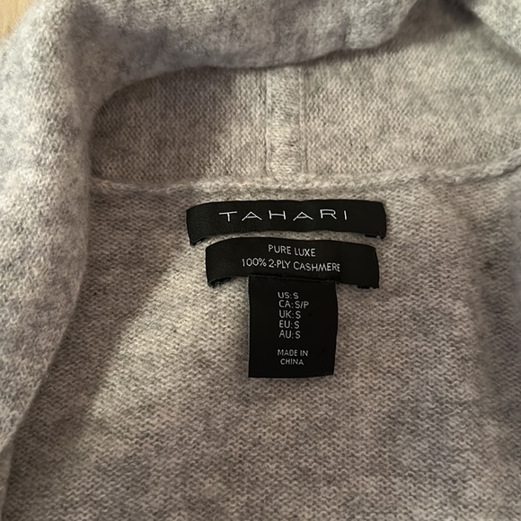 TAHARI CASHMERE SWEATER OATMEAL - Picture 5 of 5